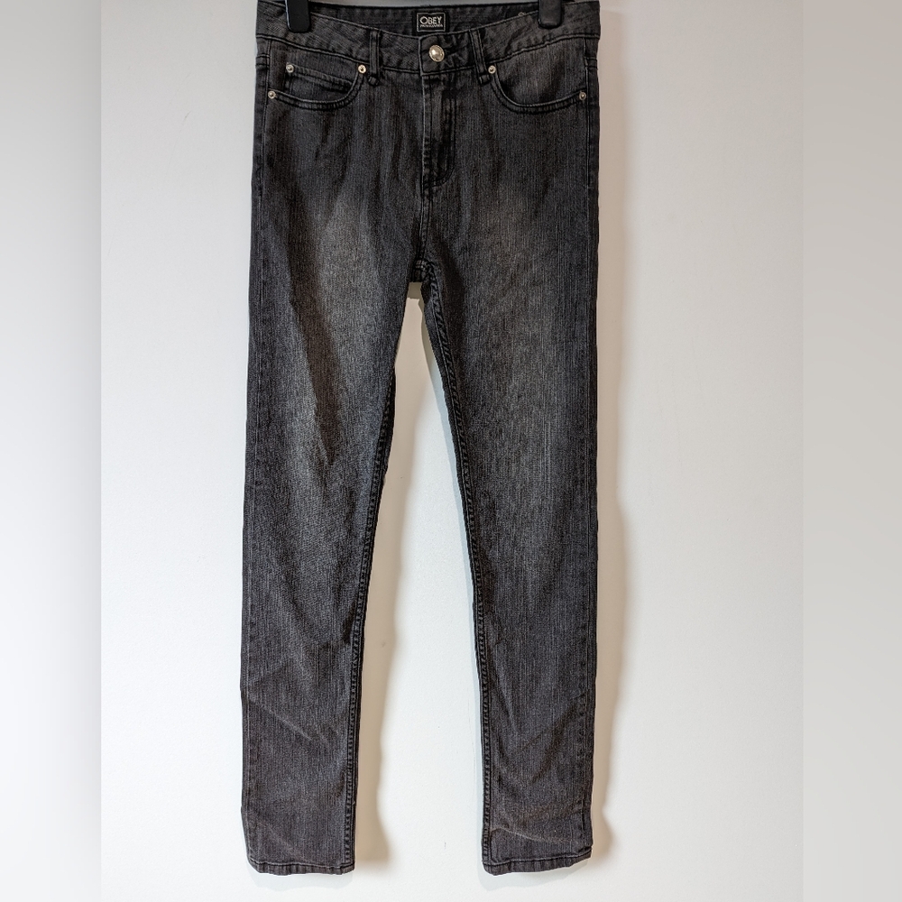 Obey Propoganda "Fight Stretch Straight Leg" Black Jeans